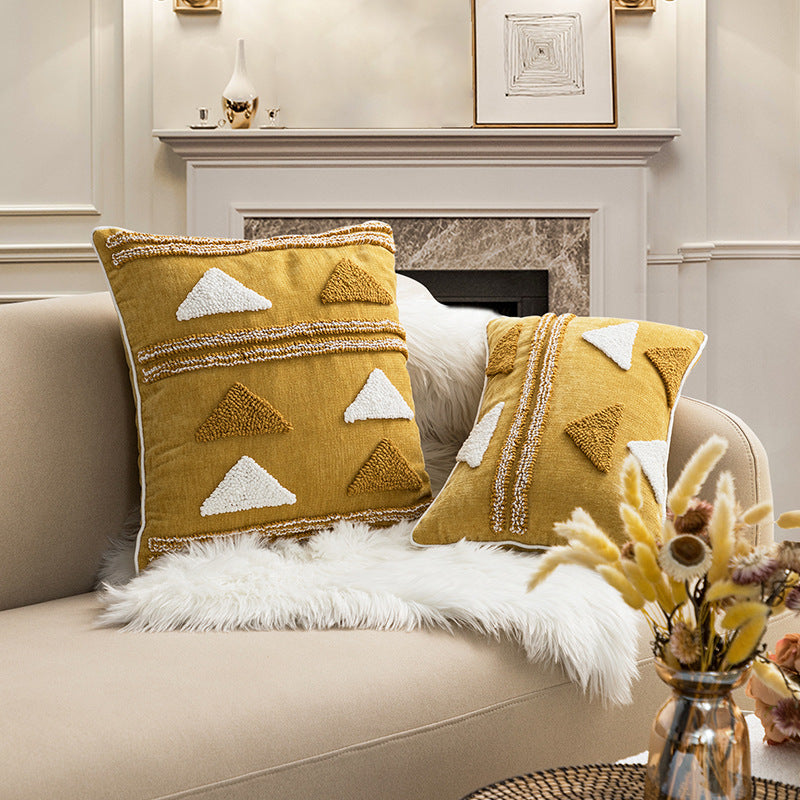 Geometric Tufted Loop Pillow for Living Room & Bedside