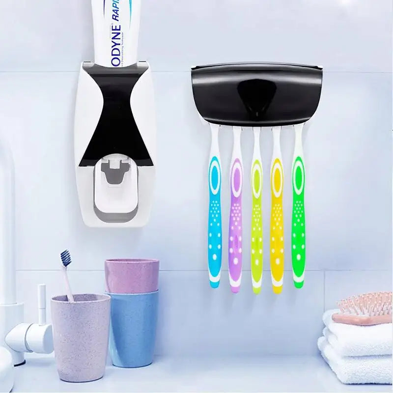 Toothpaste Squeezer and Toothbrush Holder Set