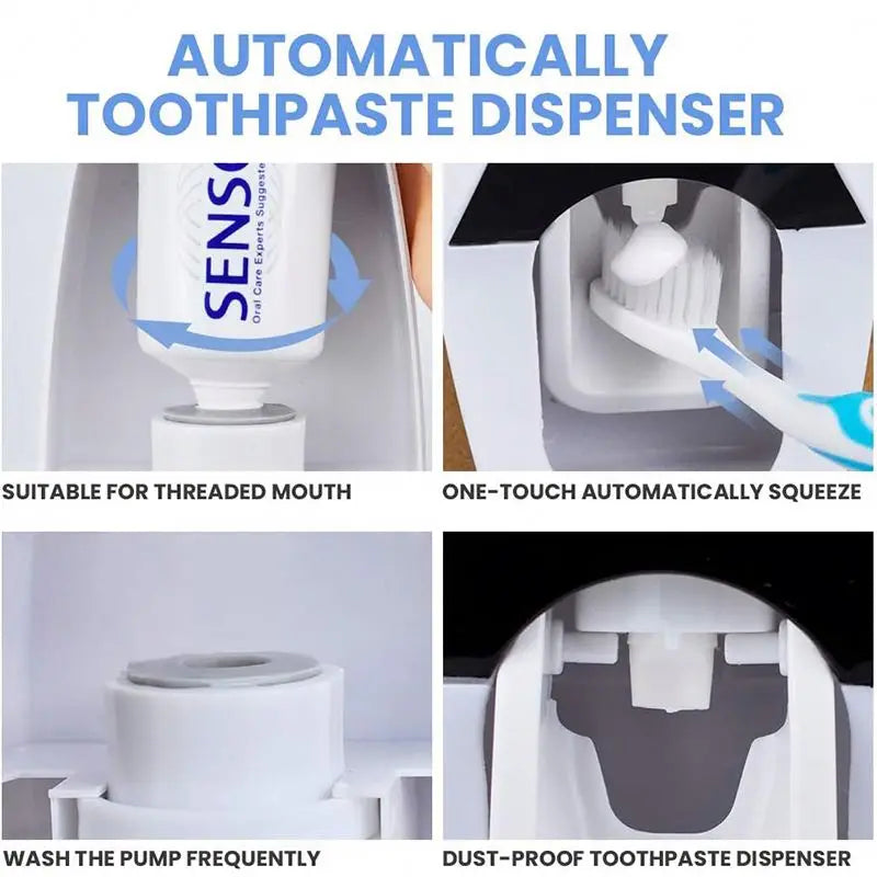 Toothpaste Squeezer and Toothbrush Holder Set