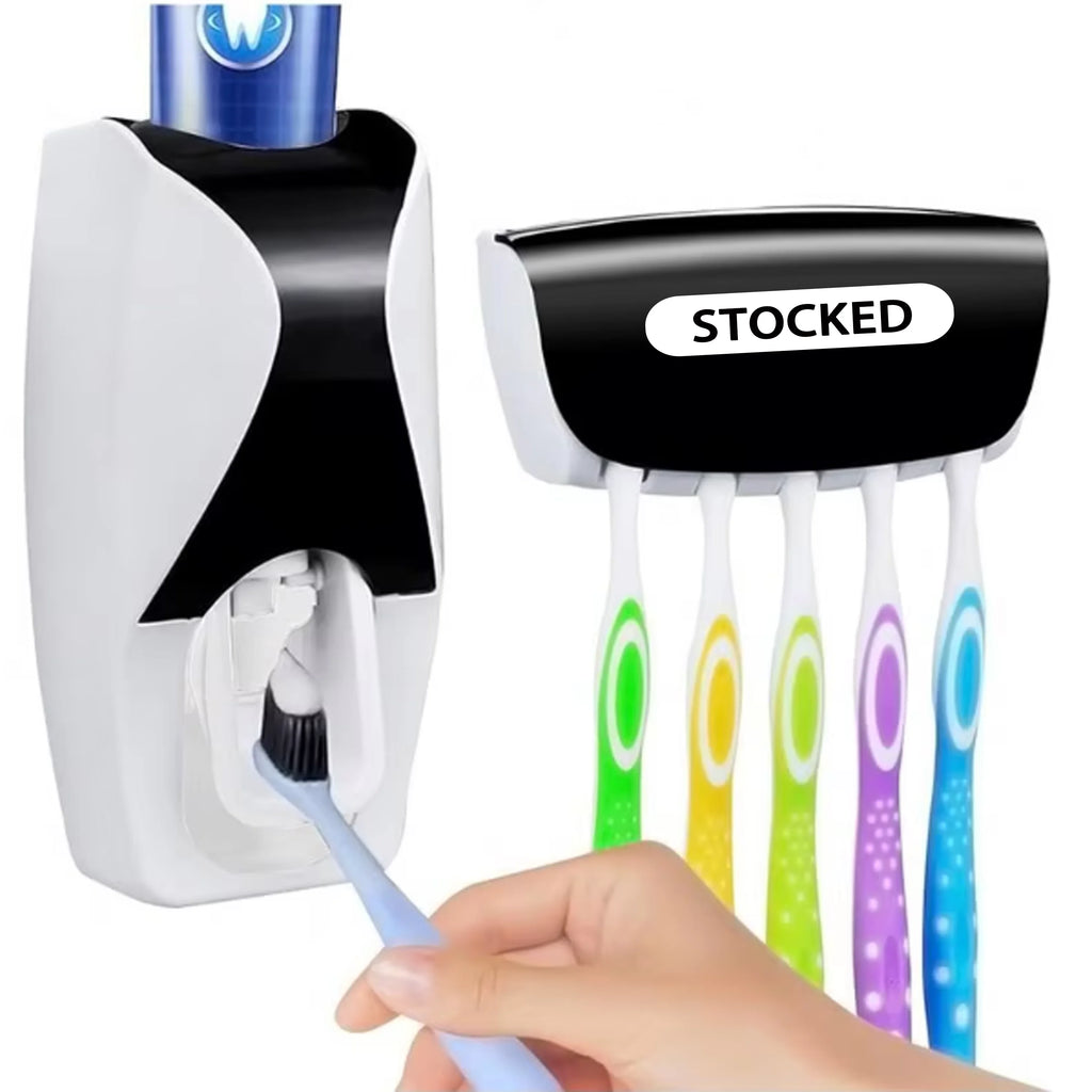 Toothpaste Squeezer and Toothbrush Holder Set